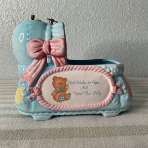 A.L. Randallcraft Bassinet Ceramic Vintage Baby Music Box  1960’s